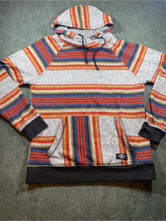 Brooklyn Cloth Other - Brooklyn Cloth Multicolor Striped Hoodie - Red, Blue, Yellow, Gray